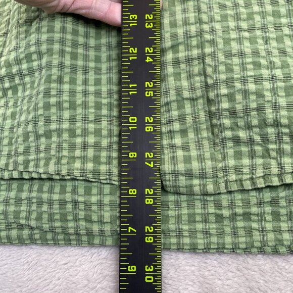 Izod Mens Shirt Size XXL 100% Cotton Green Checkered Short Sleeve Casual Classic - Picture 3 of 5